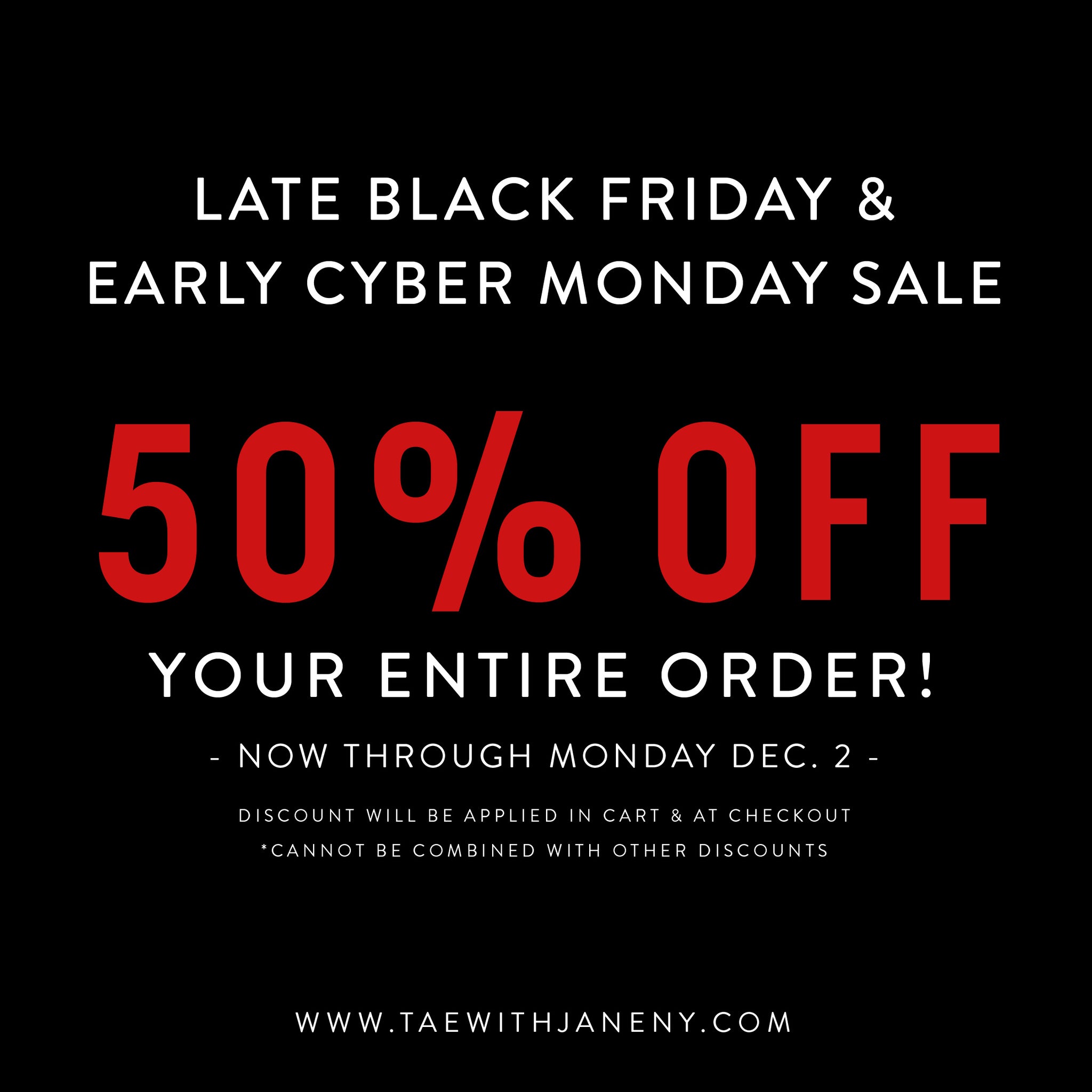 Late Black Friday & Early Cyber Monday Sale