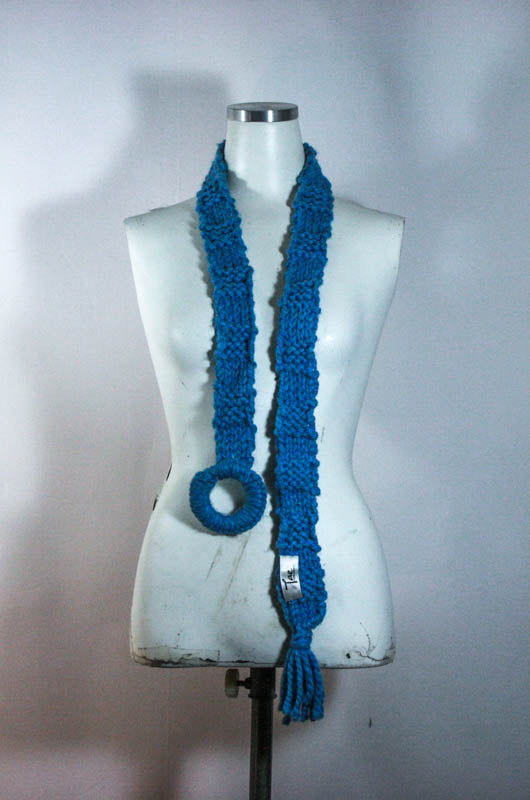 Pull- Through Hand -Knit Scarf - Tae With Jane NY