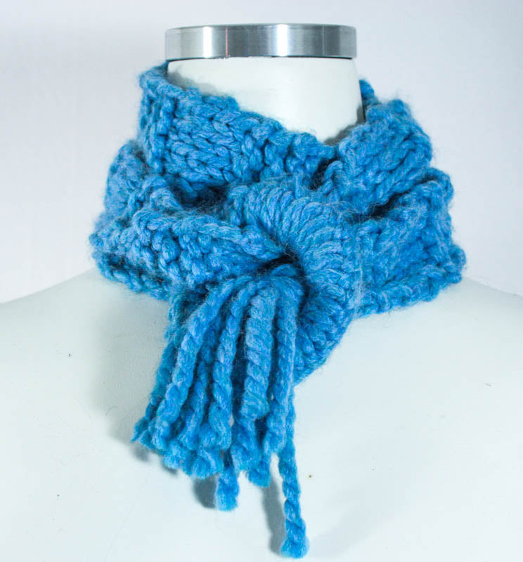 Pull- Through Hand -Knit Scarf - Tae With Jane NY