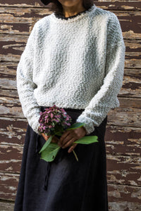 Ivory Sweater with Knitted Details