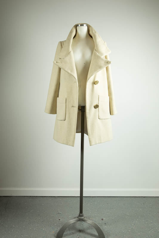 Ivory Wool Short Coat - Tae With Jane NY
