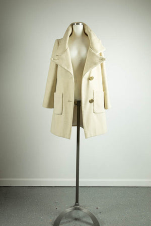 Ivory Wool Short Coat - Tae With Jane NY