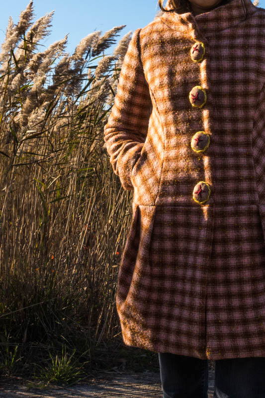 Indie Pink Check Pattern Coat - Tae With Jane NY