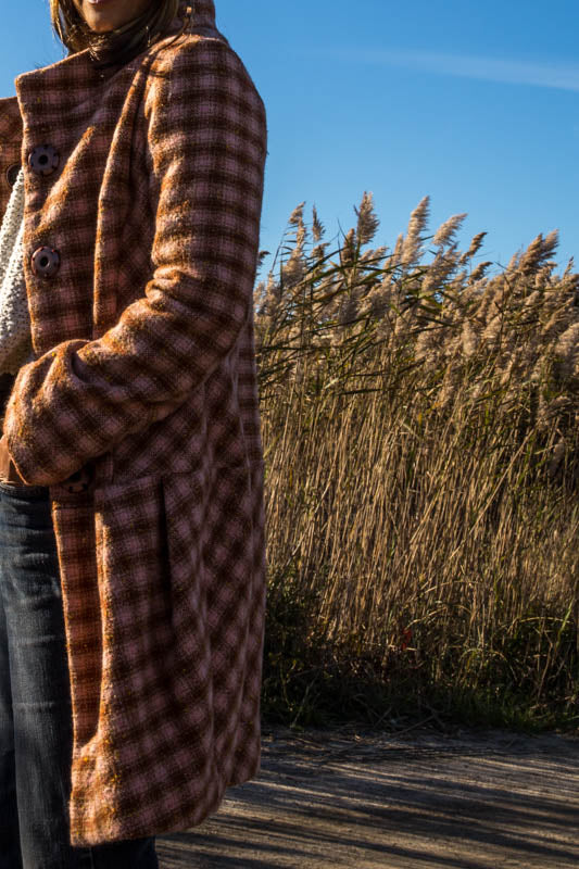 Indie Pink Check Pattern Coat - Tae With Jane NY