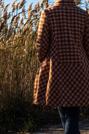 Indie Pink Check Pattern Coat - Tae With Jane NY