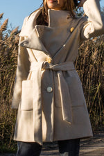 Ivory Wool Short Coat - Tae With Jane NY