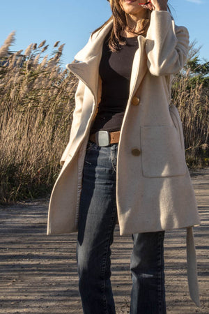 Ivory Wool Short Coat - Tae With Jane NY