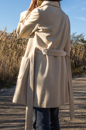 Ivory Wool Short Coat - Tae With Jane NY