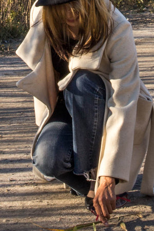Ivory Wool Short Coat - Tae With Jane NY