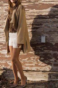 Ivory Wool Shorts - Tae With Jane NY