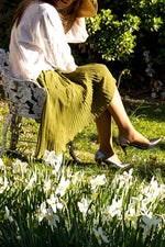 Olive Pleats Skirt
