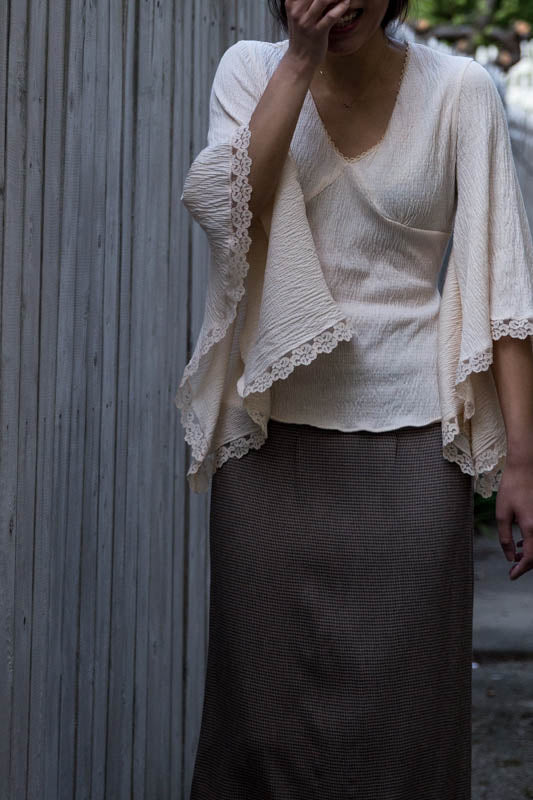 Ivory Kimono Sleeve Summer Blouse - Tae With Jane NY