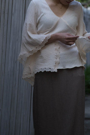 Ivory Kimono Sleeve Summer Blouse - Tae With Jane NY