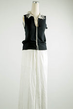 Lace Collar Sleeveless Top