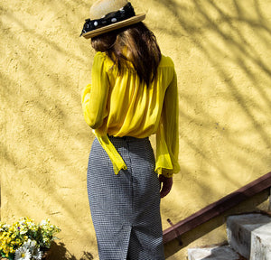 Houndstooth Midi Pencil Skirt - Tae With Jane NY