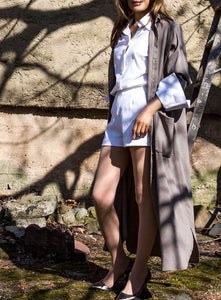 Long Houndstooth Shirt Dress - Tae With Jane NY