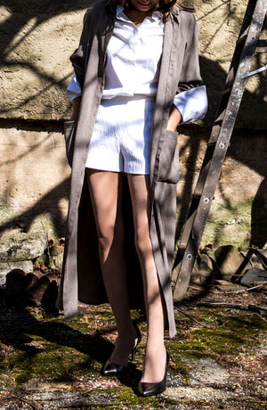 Long Houndstooth Shirt Dress - Tae With Jane NY