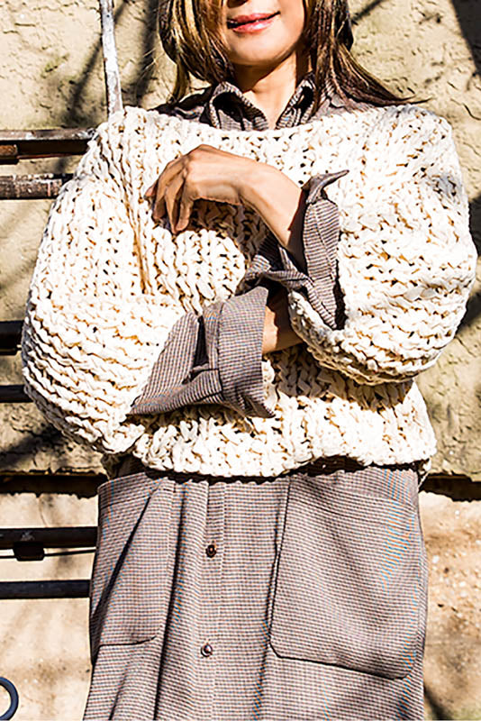 Ivory Chunky Knit Sweater - Tae With Jane NY