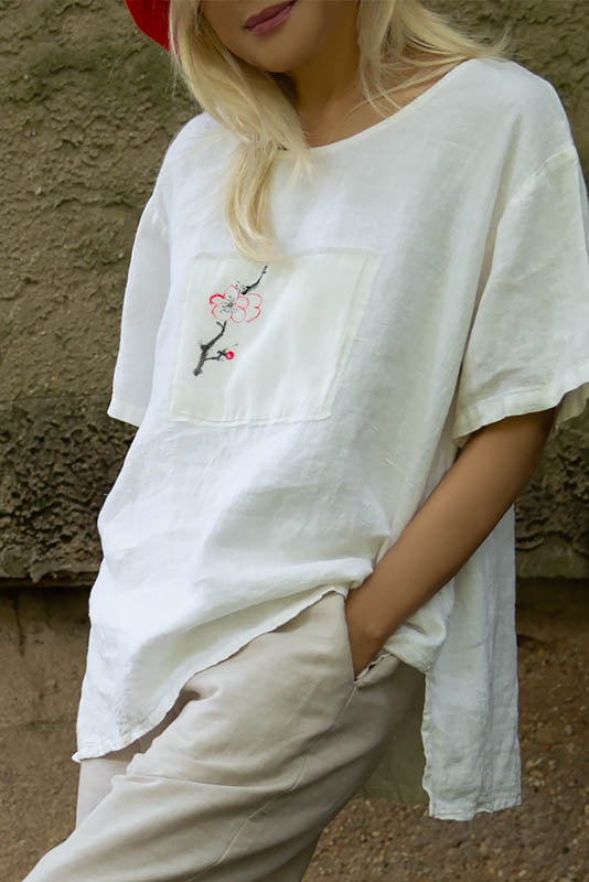 White Linen Top - Tae With Jane NY