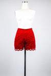 Vintage-Look Red Lace Shorts - Tae With Jane NY
