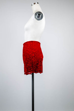 Vintage-Look Red Lace Shorts - Tae With Jane NY