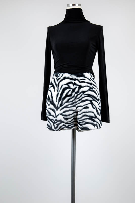 Zebra Faux Fur Shorts - Tae With Jane NY