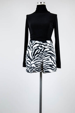 Zebra Faux Fur Shorts - Tae With Jane NY