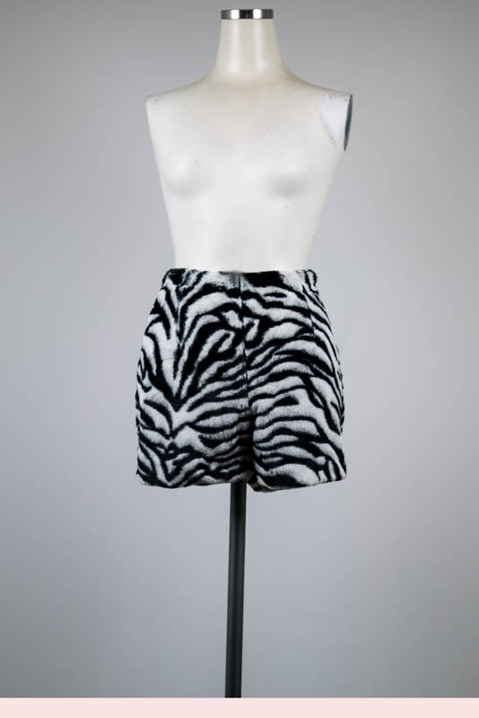 Zebra Faux Fur Shorts - Tae With Jane NY
