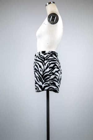 Zebra Faux Fur Shorts - Tae With Jane NY