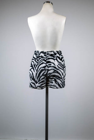 Zebra Faux Fur Shorts - Tae With Jane NY