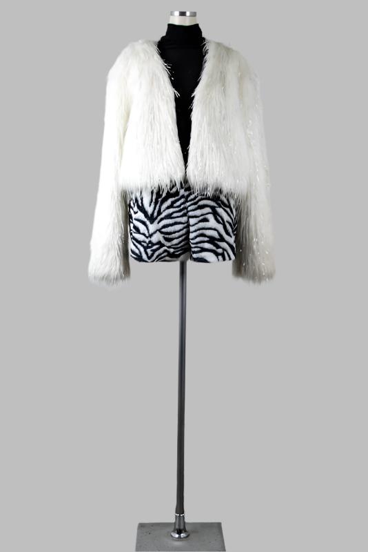 Zebra Faux Fur Shorts - Tae With Jane NY
