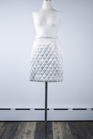 White Quilted Pants Skirt