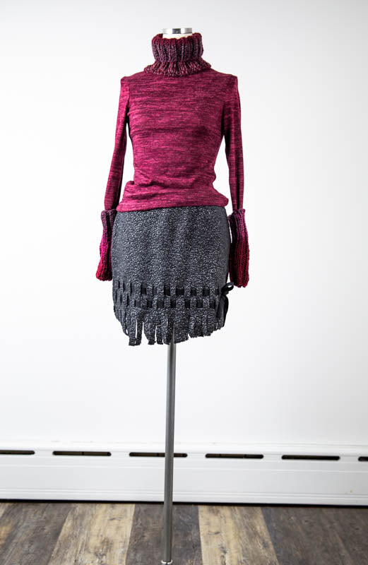 Charcoal Fringe skirt - Tae With Jane NY
