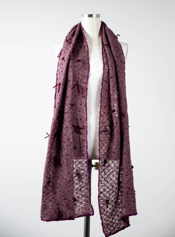 Burgundy wool Scarf - Tae With Jane NY
