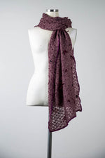 Burgundy wool Scarf - Tae With Jane NY