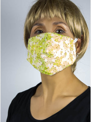 3 Layered  Vintage Look Floral Cotton Mask