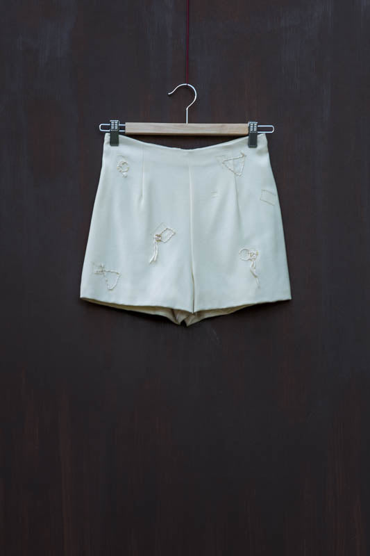 Hand-Crafted  Ivory Short Pants