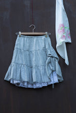 Grey-Tone Linen Mini Skirt