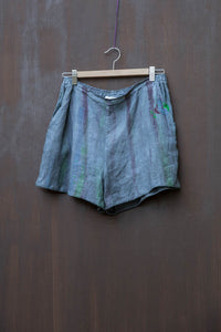 Gray-Tone Linen Short Pants