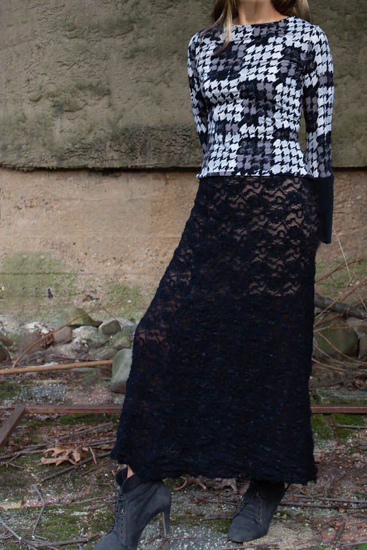 Black Lace Maxi Skirt