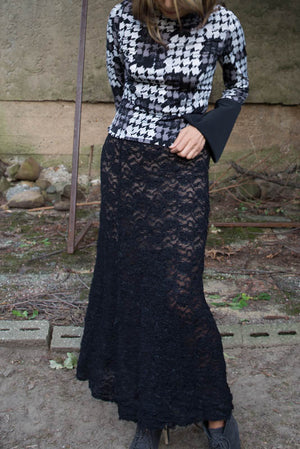 Black Lace Maxi Skirt