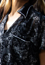 Floral Print Collar Shirt Blouse