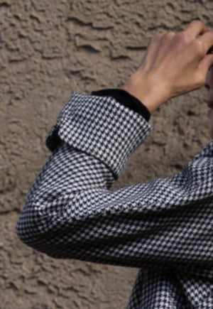 Hound-Tooth Crop Jacket