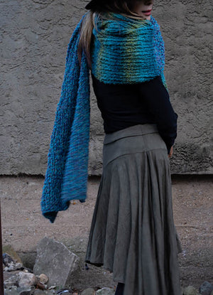 Green-Tone Travel Scarf Cardigan