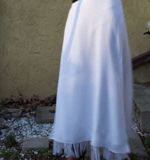 White Long Layered Skirt