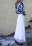 White Long Layered Skirt
