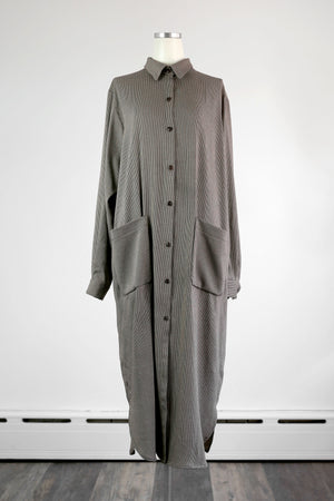 Long Houndstooth Shirt Dress - Tae With Jane NY