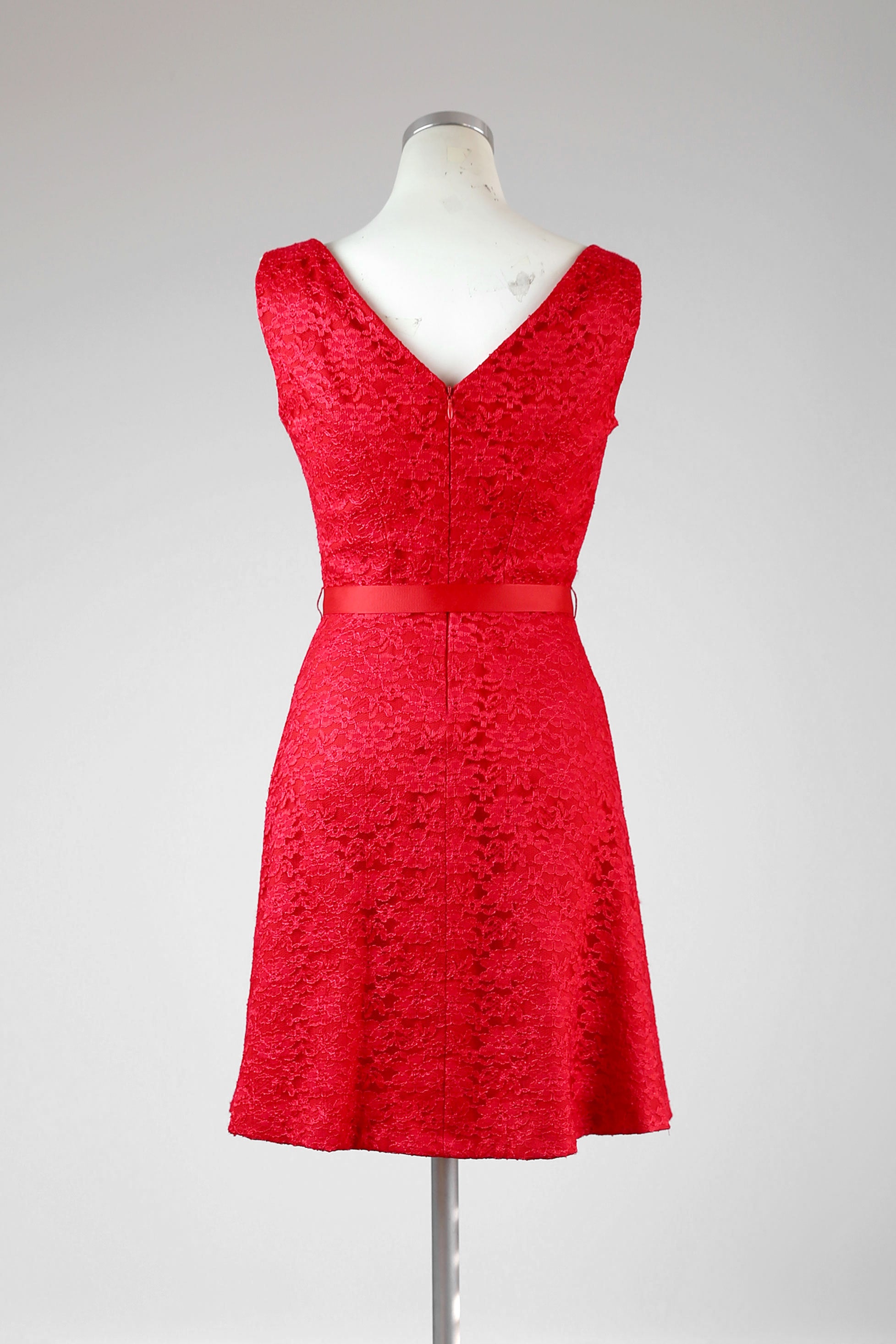 Classic Red Lace Dress with Perfect Fit Classic Red Lace Dress with Perfect Fit