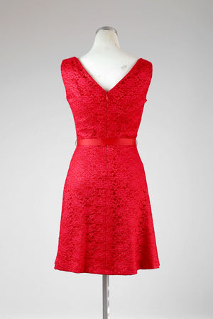 Classic Red Lace Dress with Perfect Fit - Tae With Jane NY