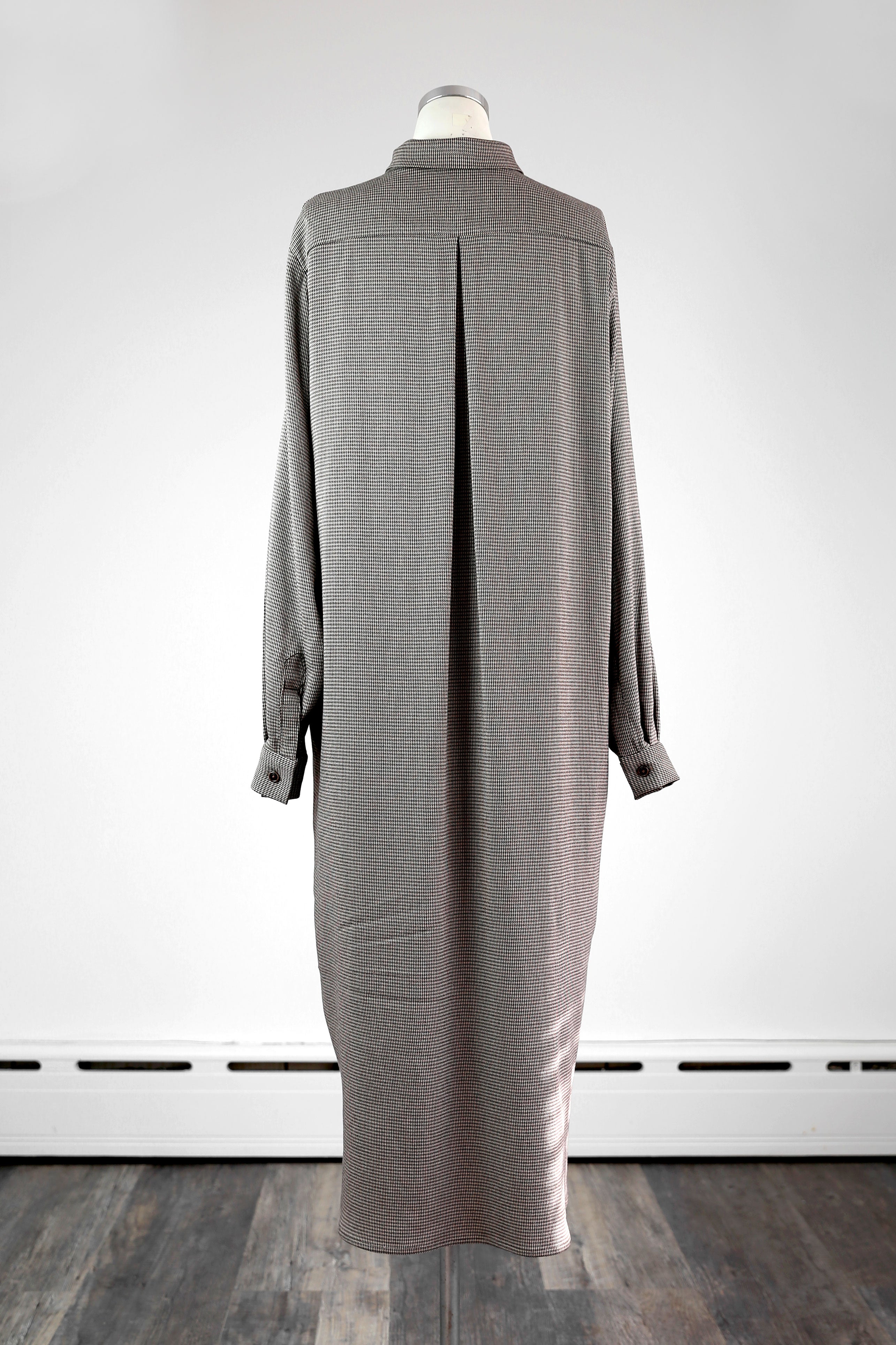 Long Houndstooth Shirt Dress - Tae With Jane NY